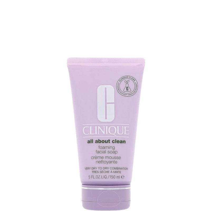 Clinique Foaming Facial Soap, 150 ml Fase 1 Pulire- Detergente in schiuma cremosa