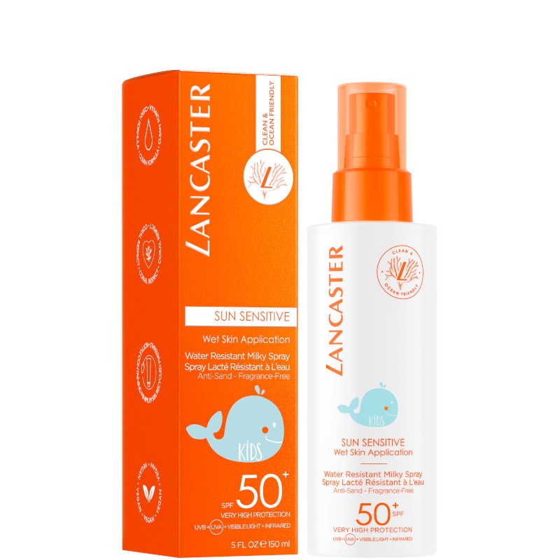 Lancaster Solare Sun Sensitive Wet Skin Application Milky Spray For Kids SPF50 150ml