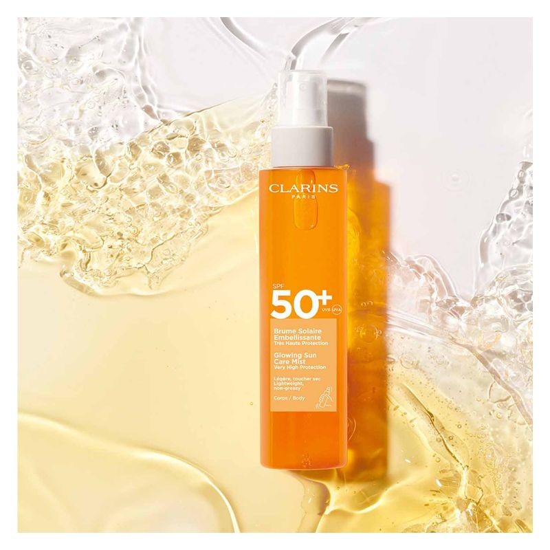 Clarins Brume Solaire Embellissante Spf50+ Protezione corpo, 150 ml
