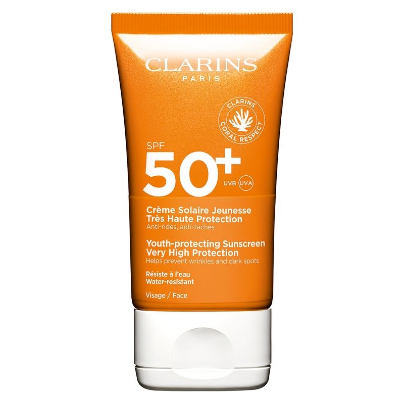 Clarins Crème Solaire Jeunesse Spf50+ Crema viso alta protezione, 50 ml