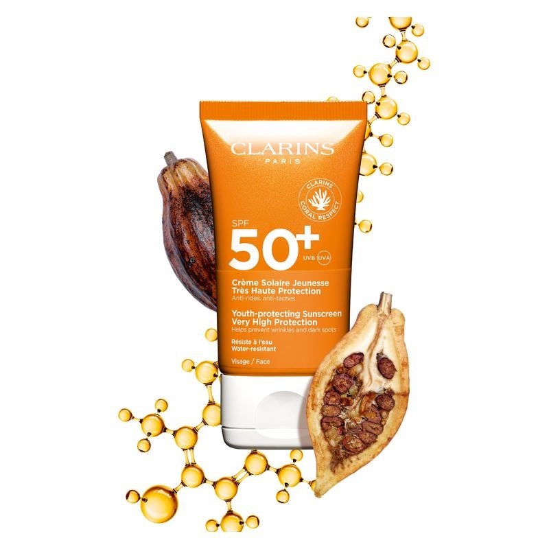 Clarins Crème Solaire Jeunesse Spf50+ Crema viso alta protezione, 50 ml