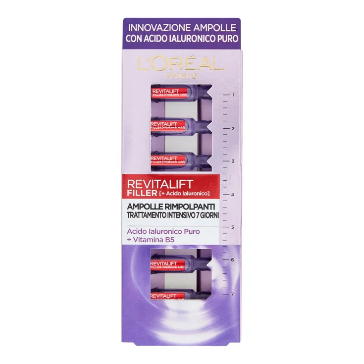 L'Oreal Revitalift Filler + Acido Ialuronico Ampolle Rimpolpanti Trattamento Intensivo 7 Giorni