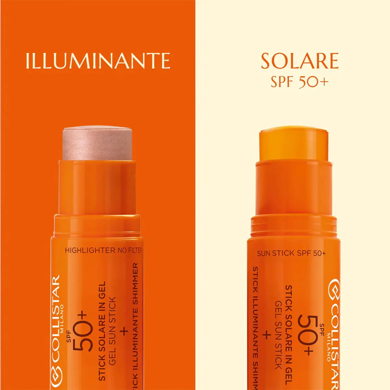 Collistar Stick Solare In Gel Spf 50+ + Stick Illuminante Shimmer