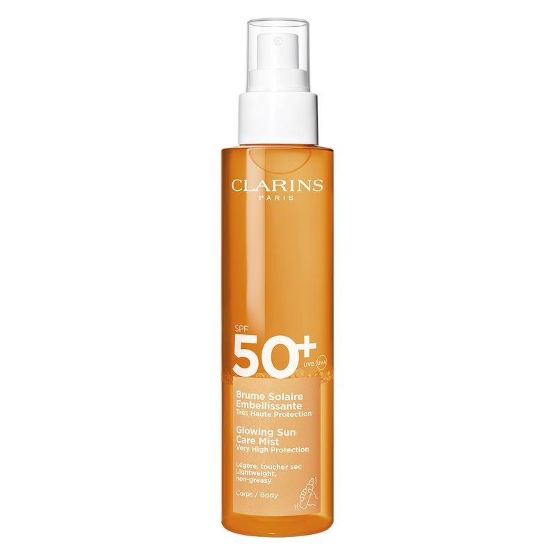Clarins Brume Solaire Embellissante Spf50+ Protezione corpo, 150 ml