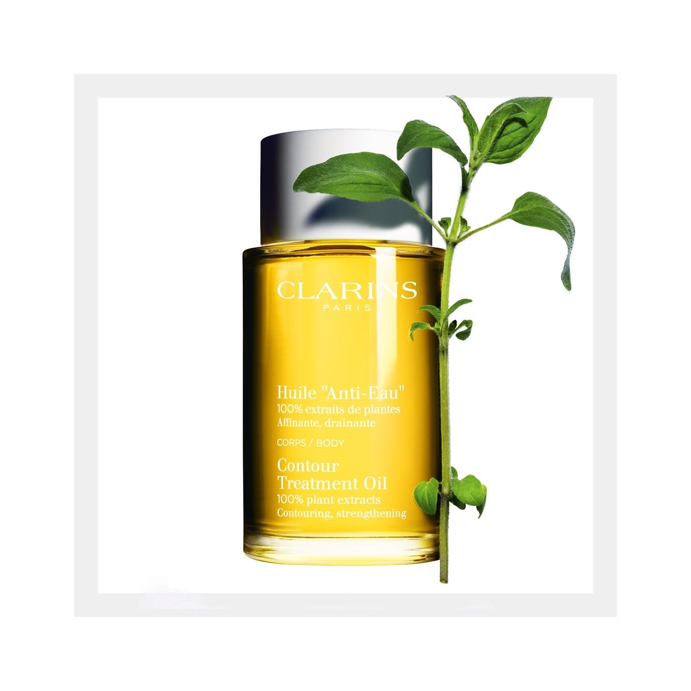 Clarins Huile Anti-Eau Olio Corpo Drenante, 100% Estratti Di Piante 100ml